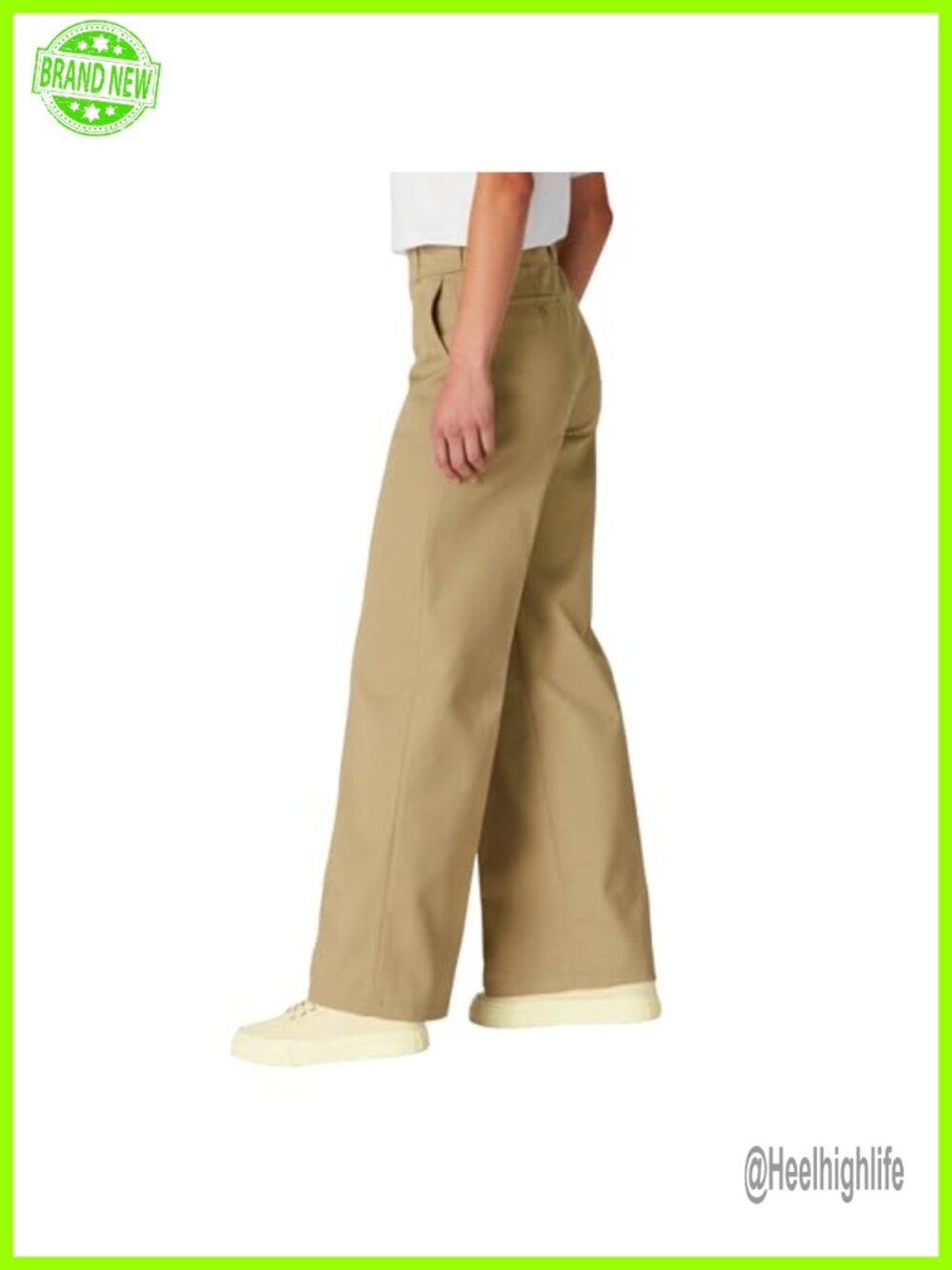 Women's Wide Leg Work Pants with Slant Pockets - Picture 2 of 3